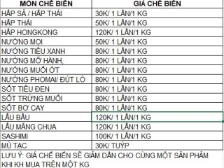 Bảng Giá Chế Biến Hải Sản 24G – Thưởng Thức Hải Sản Chế Biến Ngon Tại Gò Vấp