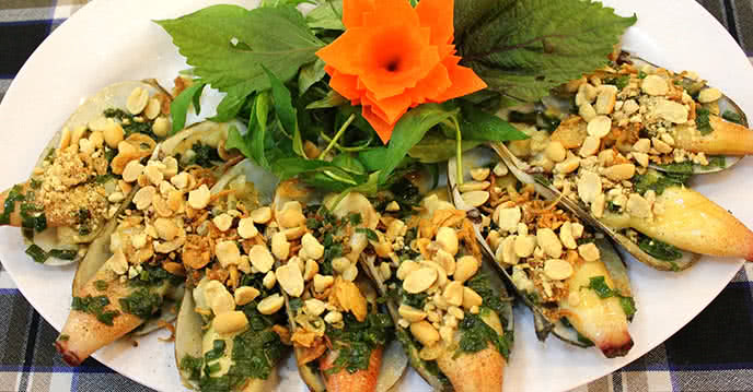 Ốc Tu Hài Nướng Mỡ Hành